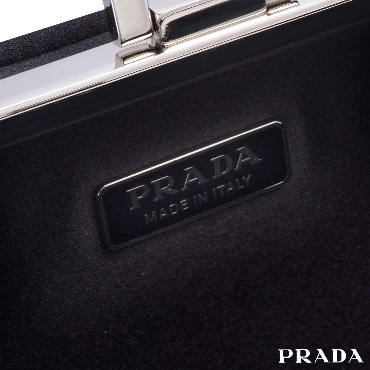 Prada Satin Embellished Box Clutch